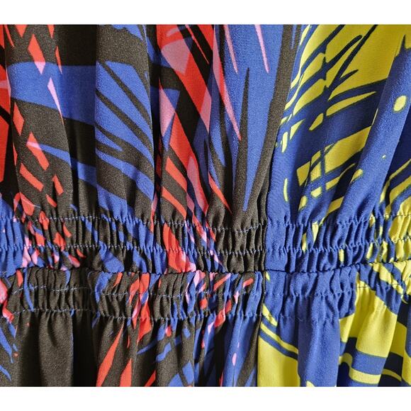 LANE BRYANT Women Plus 22 24 Dress Cover Up V-Neck Tropical Multicolor Quick Dry - Picture 6 of 8